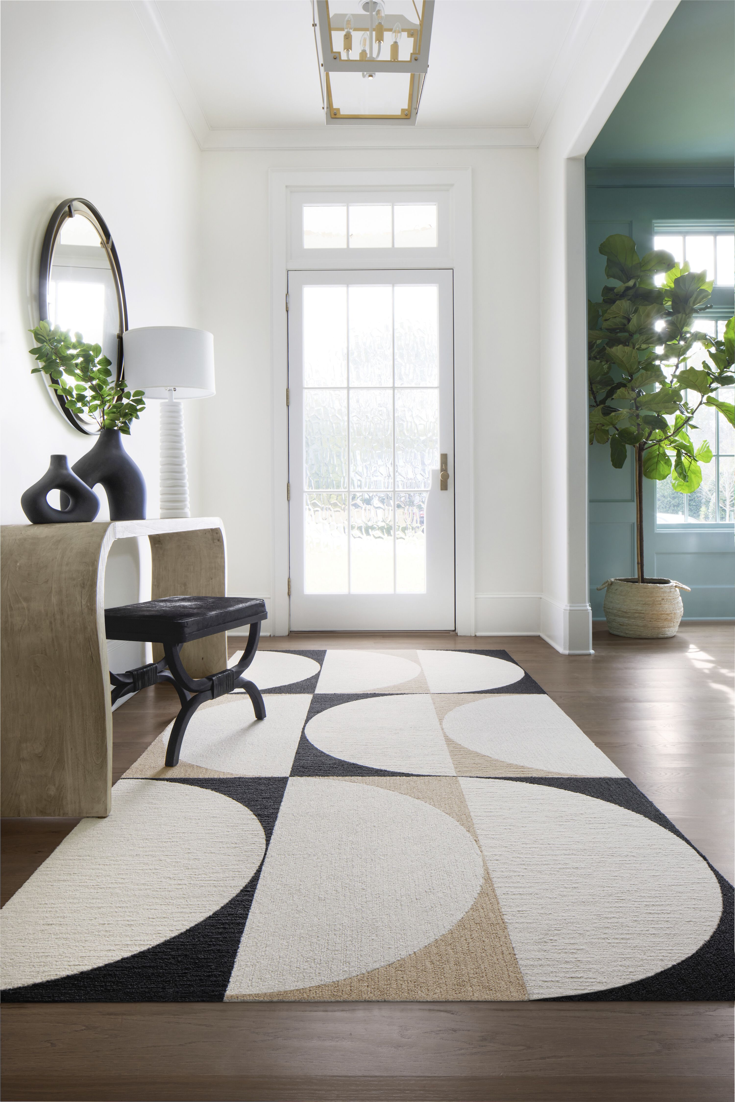 FLOR Lunaire home entryway rug.