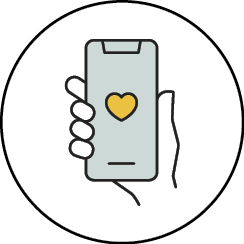 Hand holding phone icon